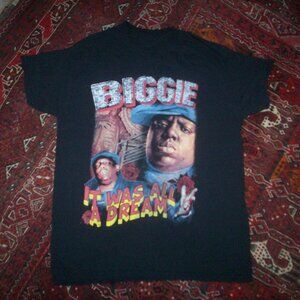 THE NOTORIOUS B.I.G. It Was All a Dream T-SHIRT Crew Neck Cotton Womens M Black